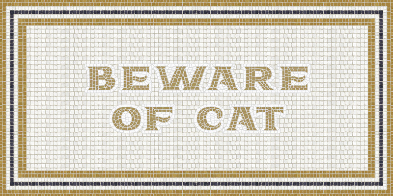 Mosaico romano "Beware of cat"