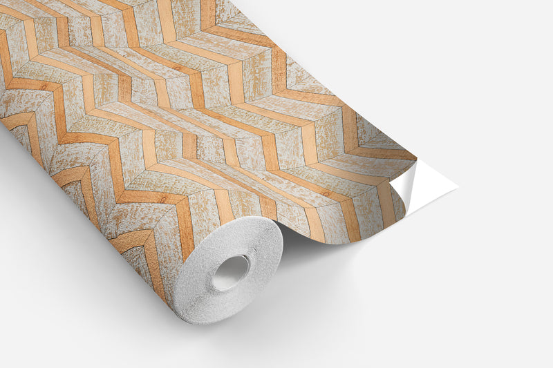 Rollo sticker Chevron maderas (horizontal)