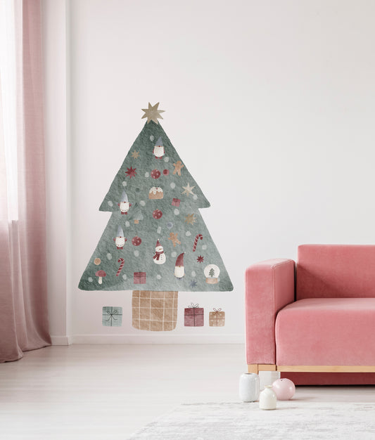 Sticker Árbol de Navidad Acuarela