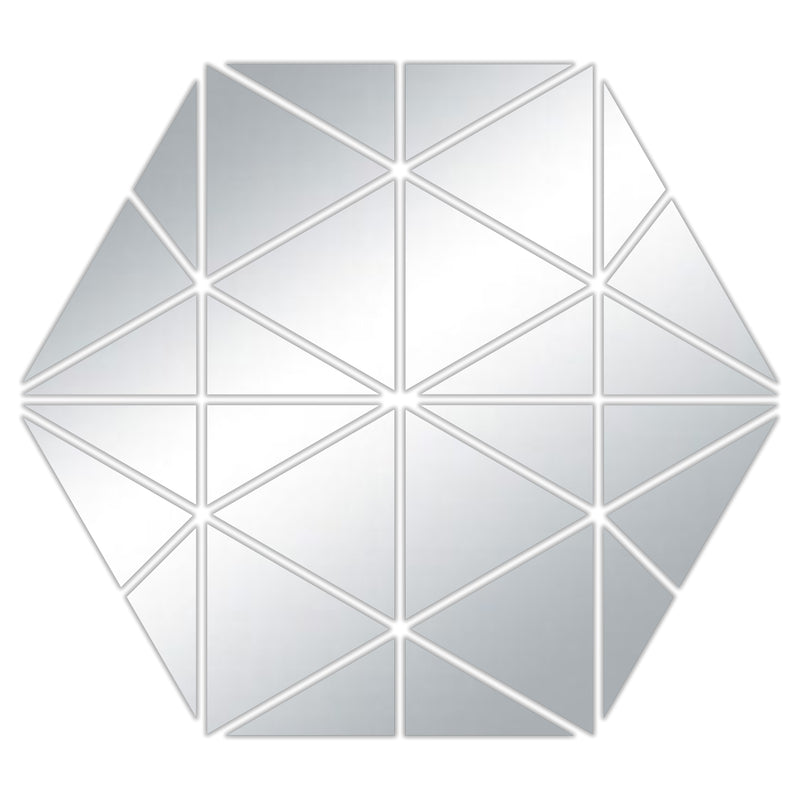 Autocollant effet miroir hexagone 1