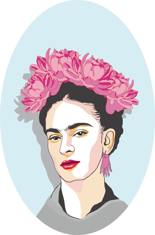 Mural Frida fondo Azul