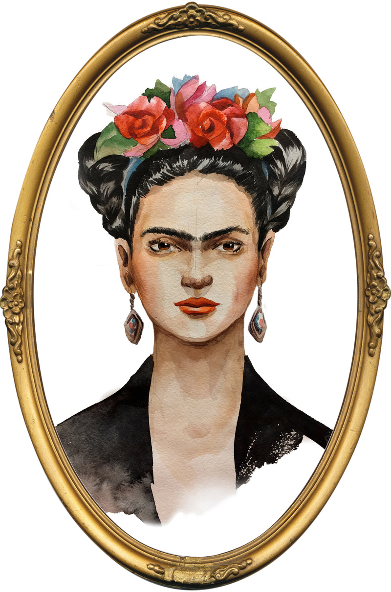 Mural Frida with golden frame