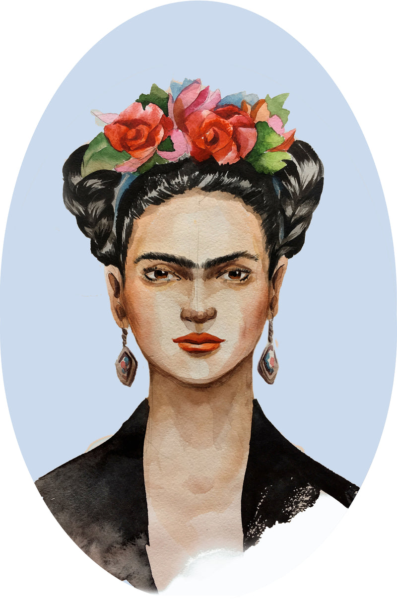 Mural Frida fondo Celeste