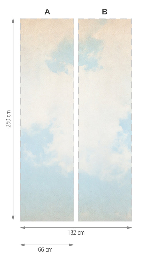 Nubes 2 - mural textil vinílico adhesivo