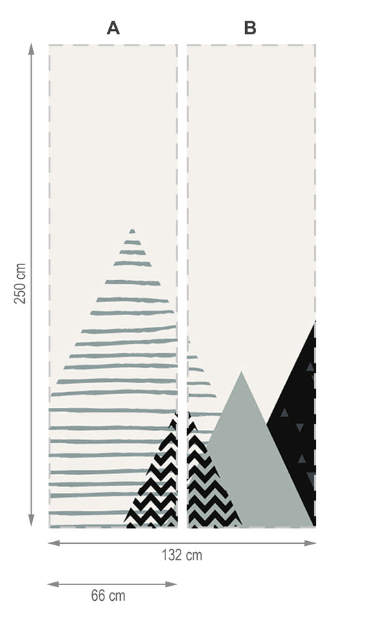 Happy Mountains vainilla - mural textil vinílico adhesivo