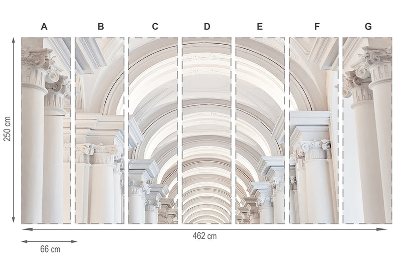 Columnas en Templo - mural textil vinílico adhesivo