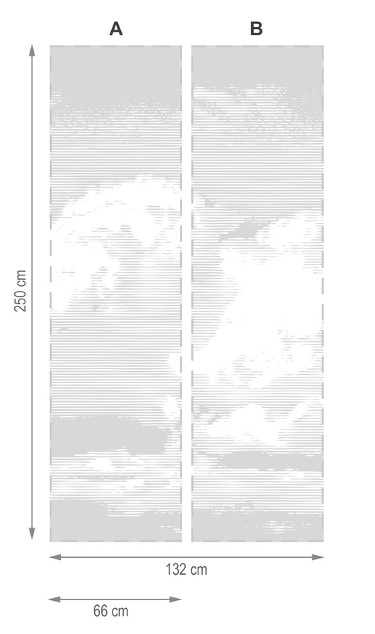 Nubes gris- mural textil vinílico adhesivo