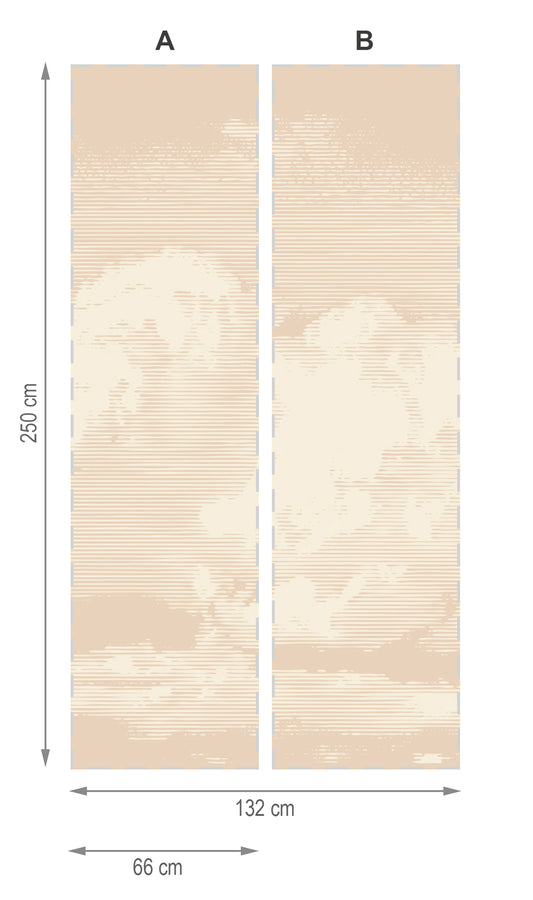 Nubes sepia- mural textil vinílico adhesivo