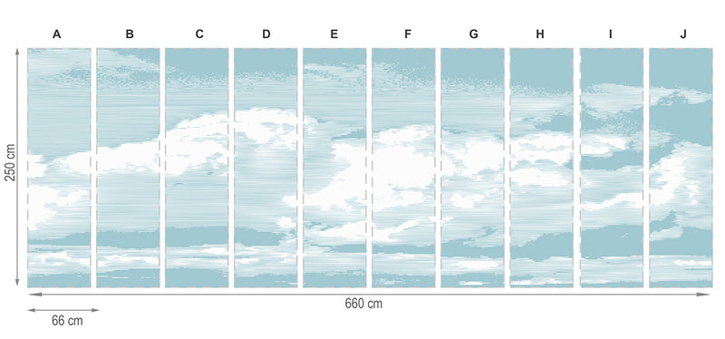 Nubes azul y blanco - mural textil vinílico adhesivo