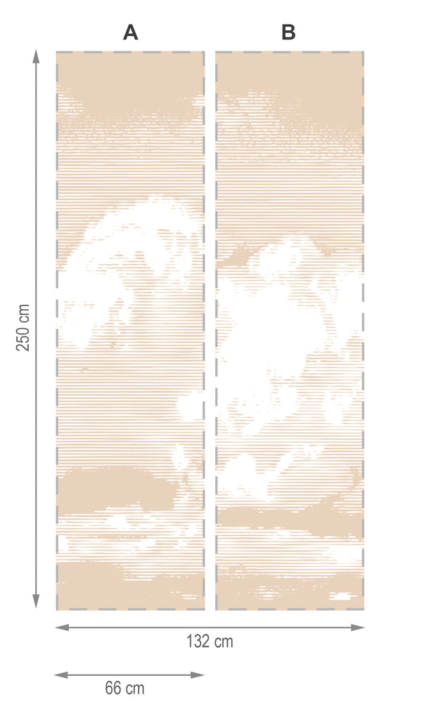 Nuages sépia y blanc - mural textile vinyle adhésif 250x666