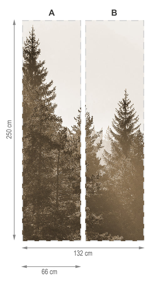 Bosque sepia- mural textil vinílico adhesivo
