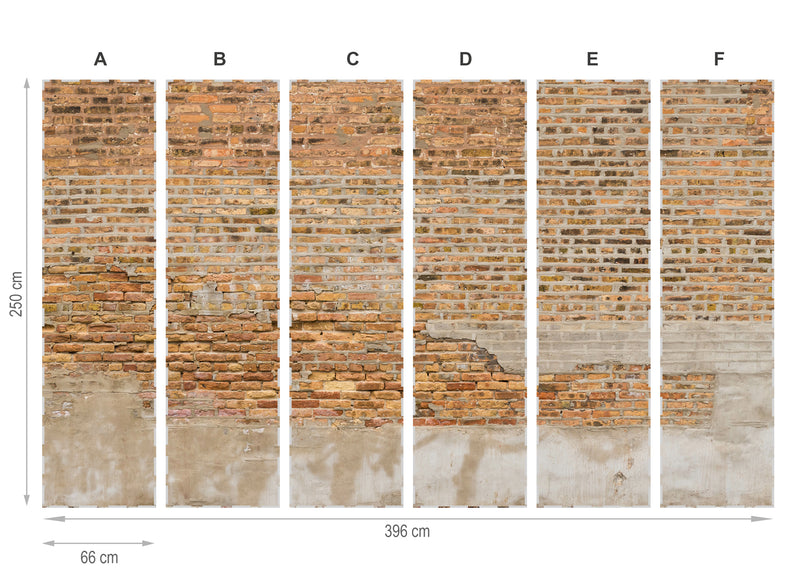 Muro de ladrillos 4- mural textile vinyle adhésif