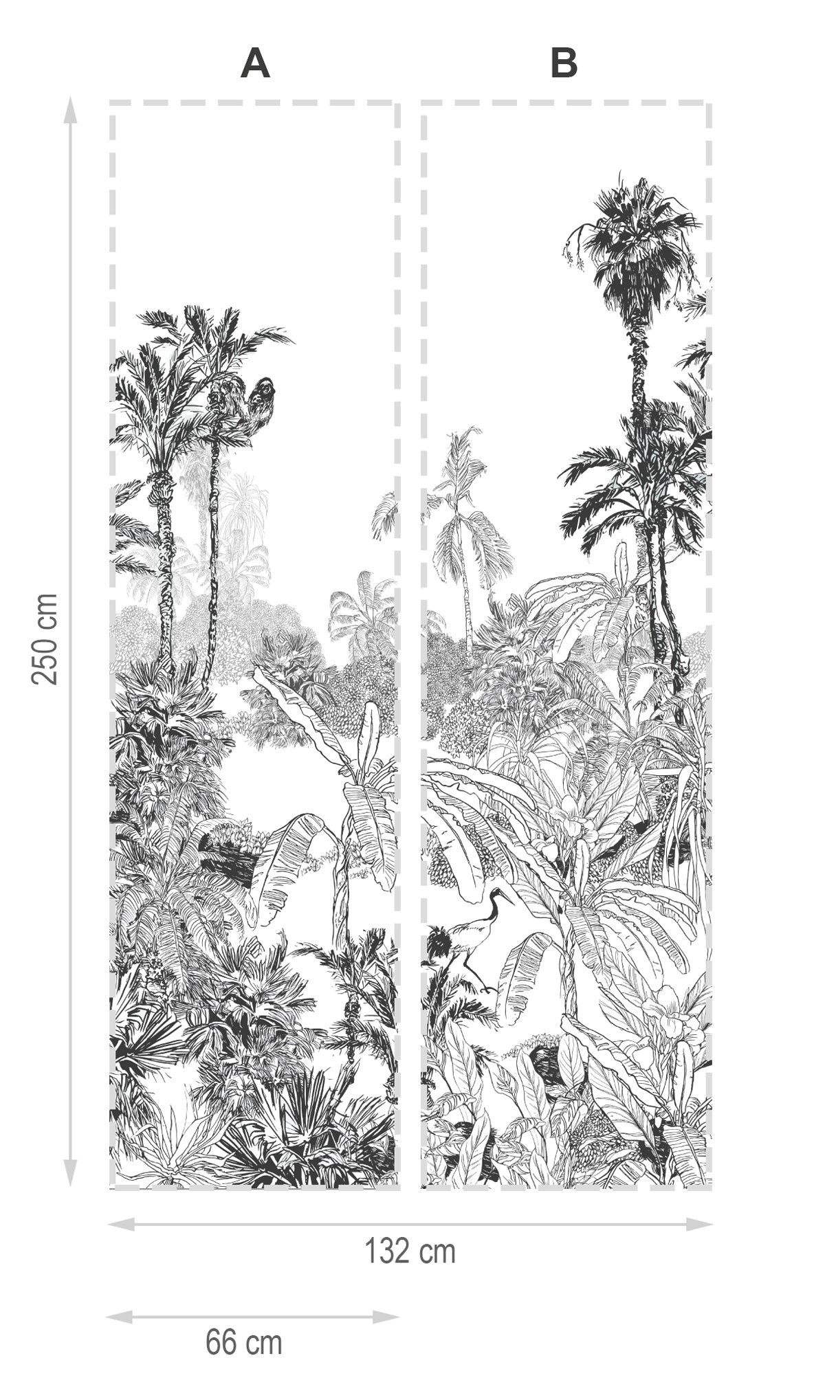 Palmeral-mural de papel pintado
