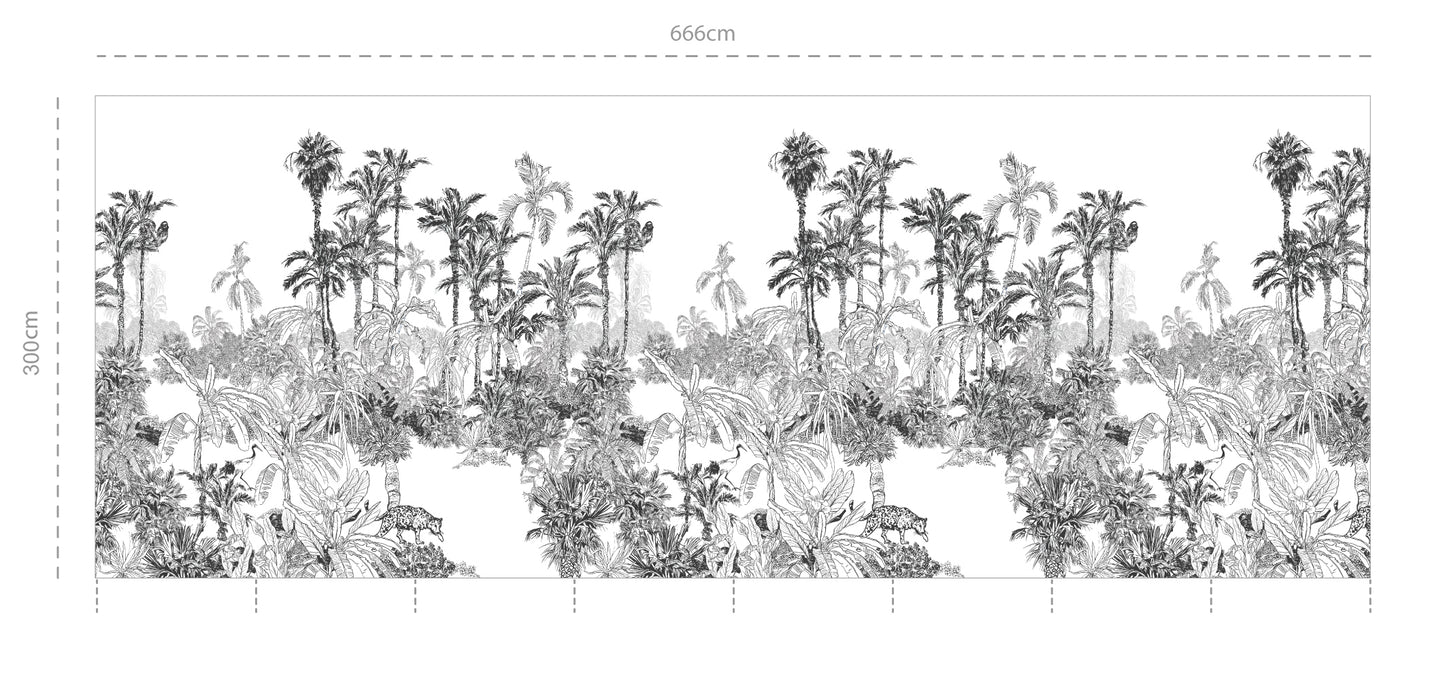 Palmeral-mural de papel pintado